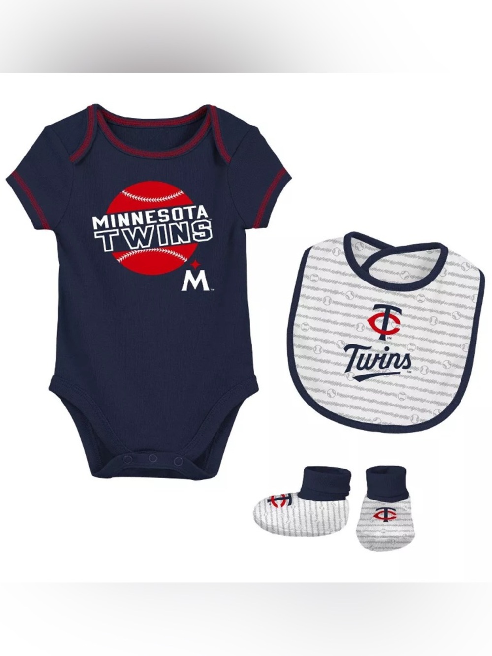 MLB NEW Minnesota Twins Newborn Baby Infant Bodysuit / Bib / Booties